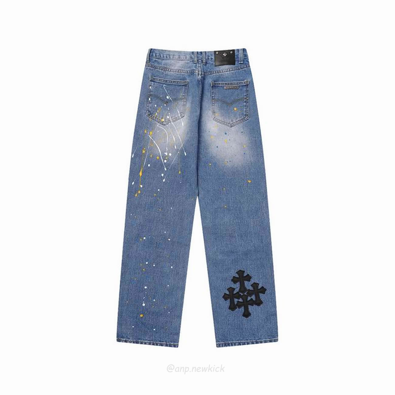Chrome Hearts Blue Speckle Jeans Cross (9) - newkick.org
